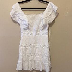 Simple White Lace Mini Dress
